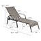 Costway Patio Lounge Chair Chaise Adjustable Reclining Armrest Navy/Brown/Grey